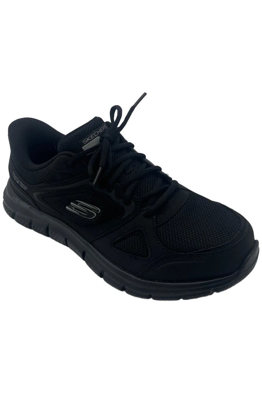 Skechers Men's Sport Track-Ezral Sneaker Black/Black - Wide